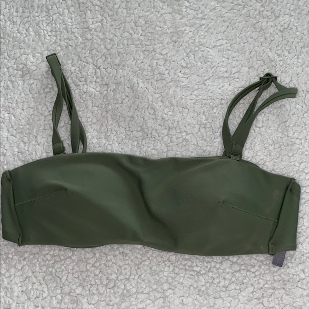 American Eagle olive green bandeau bikini top